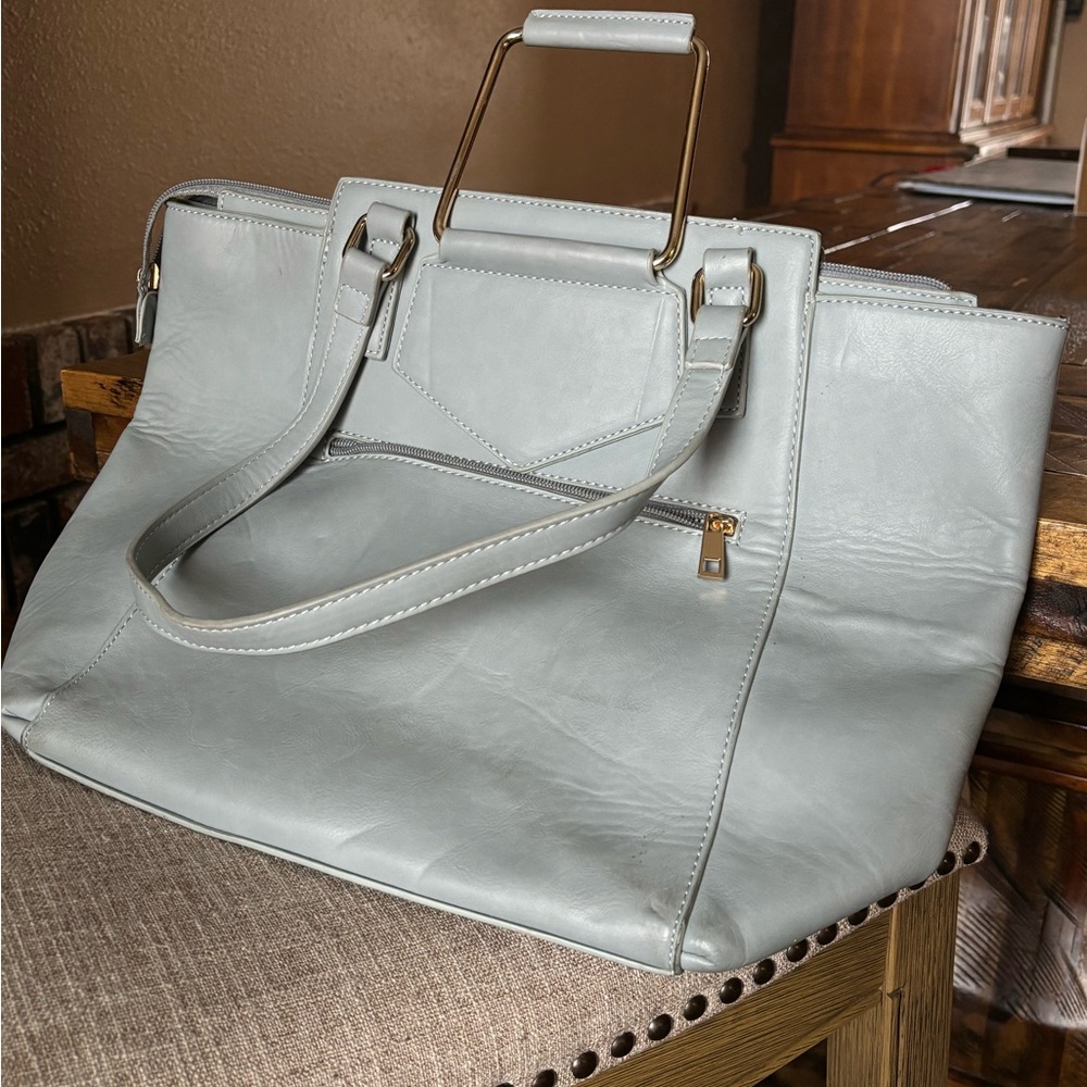 Elegant Blue Studded Women's Bag - Picture 6 of 9